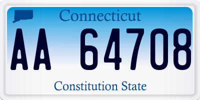 CT license plate AA64708