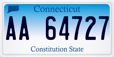 CT license plate AA64727