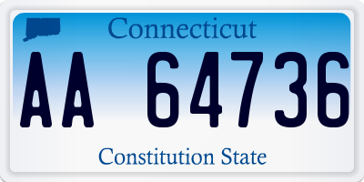 CT license plate AA64736