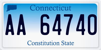 CT license plate AA64740