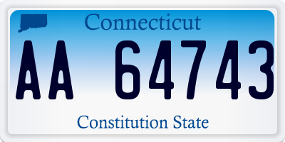 CT license plate AA64743