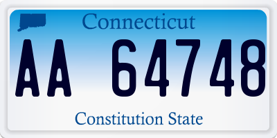 CT license plate AA64748