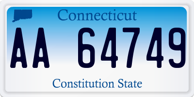 CT license plate AA64749