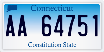 CT license plate AA64751