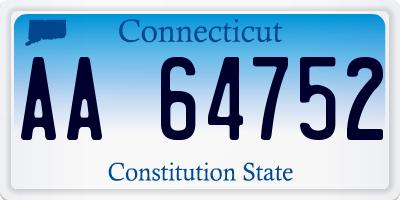 CT license plate AA64752