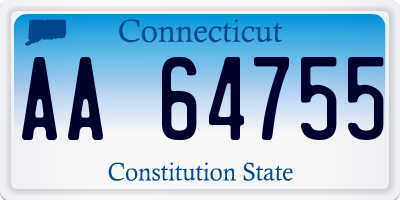 CT license plate AA64755