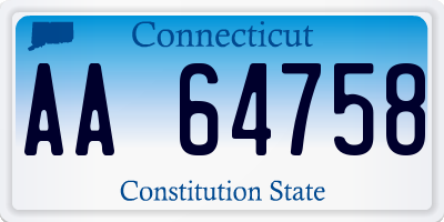 CT license plate AA64758