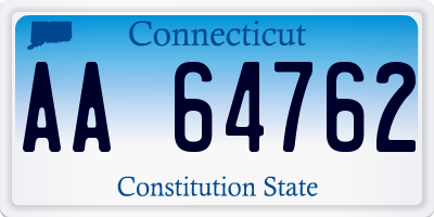 CT license plate AA64762