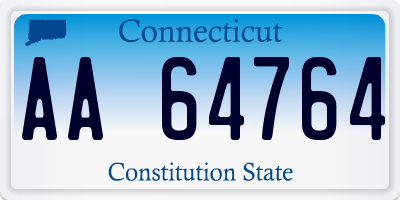 CT license plate AA64764