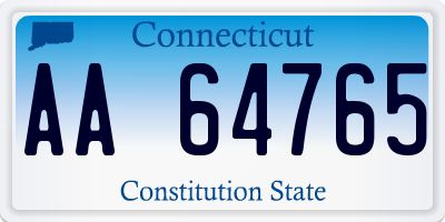 CT license plate AA64765