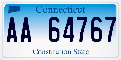 CT license plate AA64767