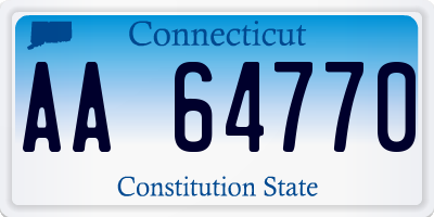 CT license plate AA64770