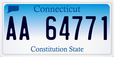 CT license plate AA64771