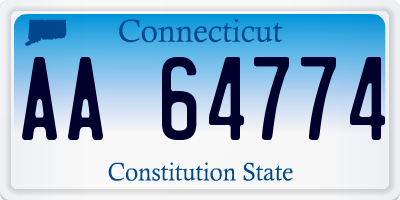 CT license plate AA64774