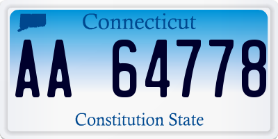 CT license plate AA64778