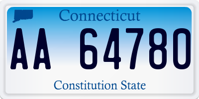CT license plate AA64780