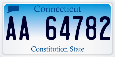 CT license plate AA64782