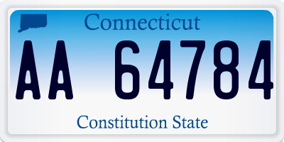 CT license plate AA64784