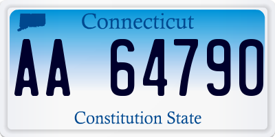 CT license plate AA64790