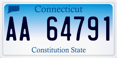 CT license plate AA64791