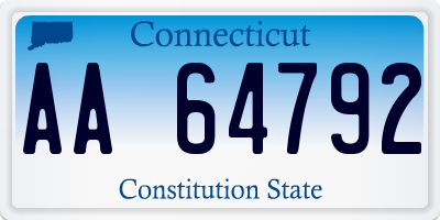 CT license plate AA64792