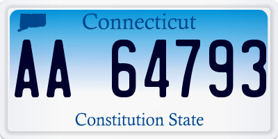 CT license plate AA64793