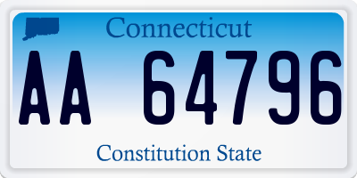 CT license plate AA64796