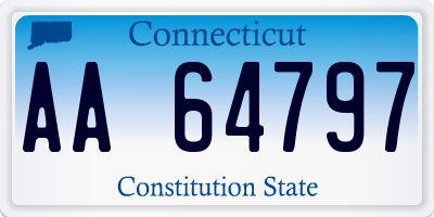 CT license plate AA64797