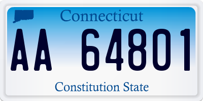 CT license plate AA64801