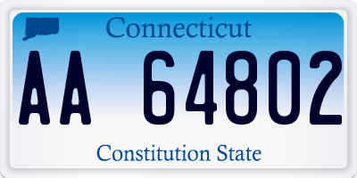 CT license plate AA64802