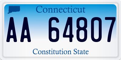 CT license plate AA64807