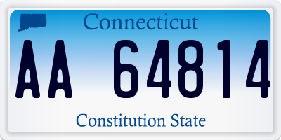 CT license plate AA64814