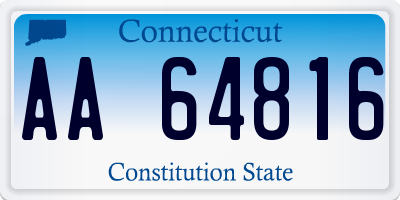 CT license plate AA64816