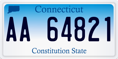 CT license plate AA64821