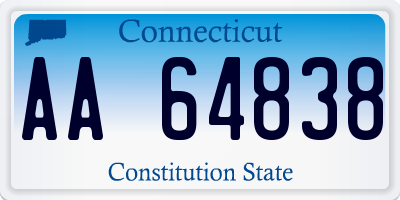 CT license plate AA64838