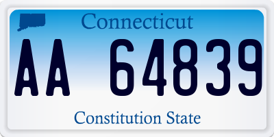 CT license plate AA64839