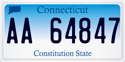 CT license plate AA64847