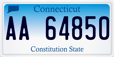 CT license plate AA64850