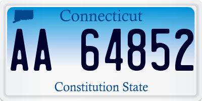 CT license plate AA64852