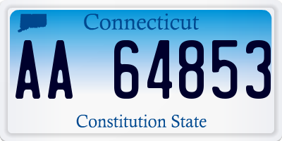 CT license plate AA64853