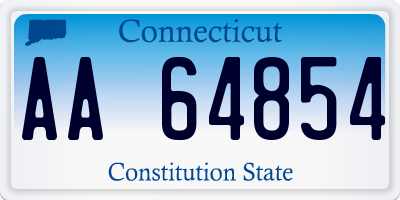 CT license plate AA64854