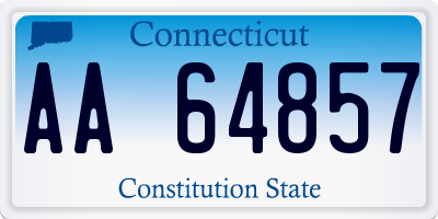 CT license plate AA64857