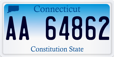 CT license plate AA64862