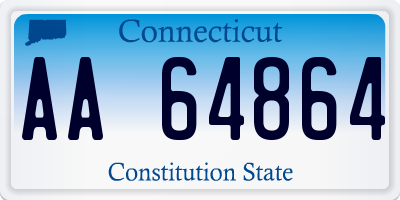 CT license plate AA64864