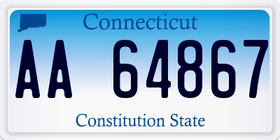 CT license plate AA64867