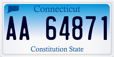 CT license plate AA64871