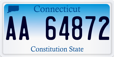 CT license plate AA64872