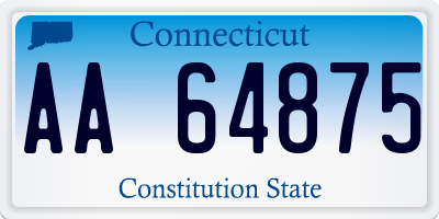 CT license plate AA64875