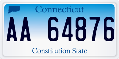 CT license plate AA64876