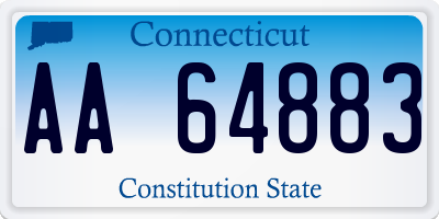 CT license plate AA64883